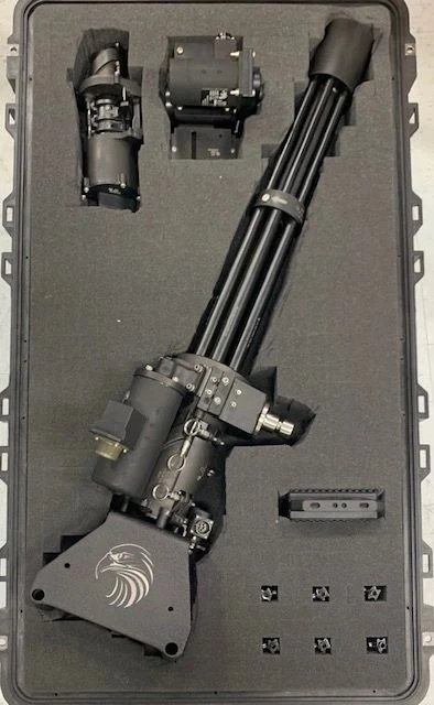 M134X in its display case in STS company photography